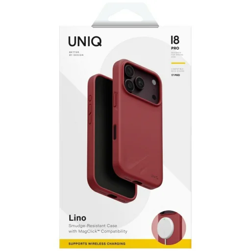 Modré puzdro UNIQ Lino pre iPhone 18 Pro / 17 Pro, kompatibilné s MagClick - 7
