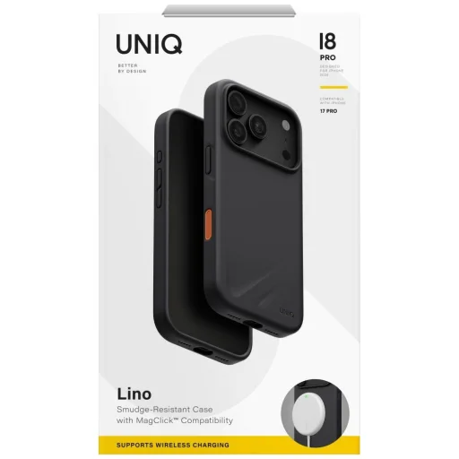  iPhone 18 Pro / 17 Pro szürke UNIQ Lino Magclick Charging tok - 7