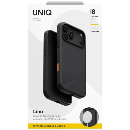  iPhone 18 Pro Max / 17 Pro Max szürke UNIQ Lino Magclick Charging tok - 7