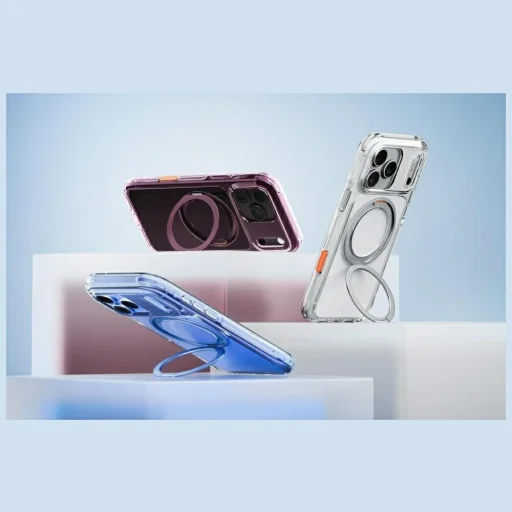 Apple iPhone 18 Pro / 17 Pro priehľadné puzdro UNIQ Swivix s 360° otočným stojanom - 7