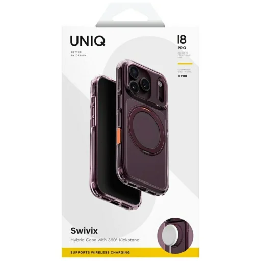 Apple iPhone 18 Pro / 17 Pro bordové puzdro UNIQ Swivix s 360-stupňovým otočným stojanom - 10