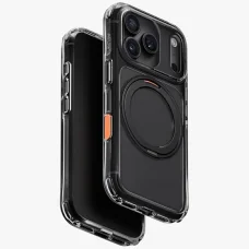 iPhone 18 Pro / 17 Pro Čierne puzdro UNIQ Swivix s 360-stupňovo otočným stojanom