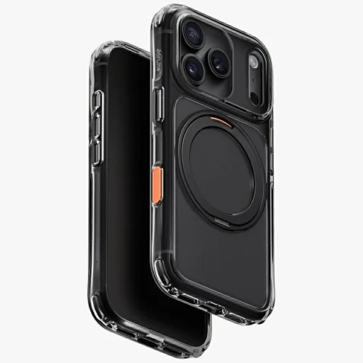iPhone 18 Pro / 17 Pro Čierne puzdro UNIQ Swivix s 360-stupňovo otočným stojanom - 1