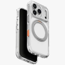 Apple iPhone 18 Pro / 17 Pro priehľadné puzdro UNIQ Swivix s 360° otočným stojanom
