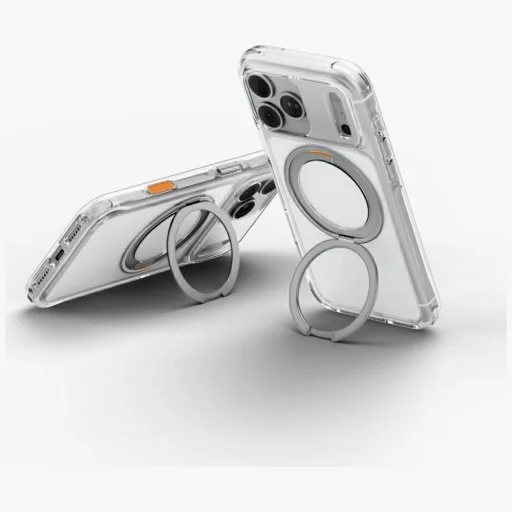 Apple iPhone 18 Pro / 17 Pro priehľadné puzdro UNIQ Swivix s 360° otočným stojanom - 6