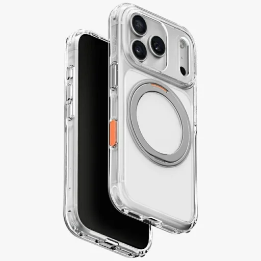 Apple iPhone 18 Pro / 17 Pro priehľadné puzdro UNIQ Swivix s 360° otočným stojanom - 1