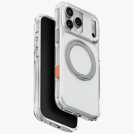 iPhone 18 Pro Max / 17 Pro Max UNIQ Swivix priehľadný kryt so stojanom otočným o 360 stupňov - 1