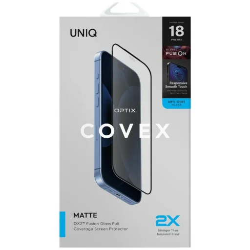 iPhone 18 Pro Max UNIQ Optix Covex Matte DX2 tvrdené ochranné sklo na displej - 7