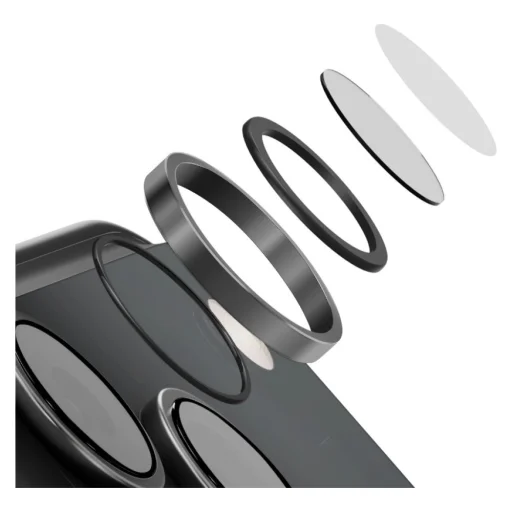 iPhone 18 Pro / iPhone 18 Pro Max čierna ochrana šošoviek fotoaparátu UNIQ Optix AluGuard DX2 - 2