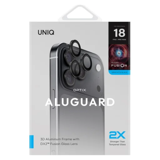 iPhone 18 Pro / iPhone 18 Pro Max čierna ochrana šošoviek fotoaparátu UNIQ Optix AluGuard DX2 - 5