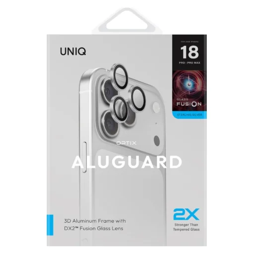 iPhone 18 Pro / iPhone 18 Pro Max strieborné UNIQ Optix AluGuard DX2 ochranné sklo na šošovky fotoaparátu - 5