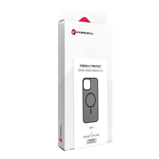  iPhone 12 Pro Max fekete Forcell F-Protect füstszínű, hibrid prémium könnyített, MagSafe-kompatibilis tok - 15