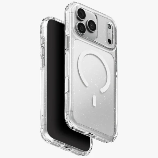 iPhone 18 Pro Max / 17 Pro Max puzdro UNIQ LifePro Xtreme s magnetickým nabíjaním Magclick, priehľadné/trblietavé - 2