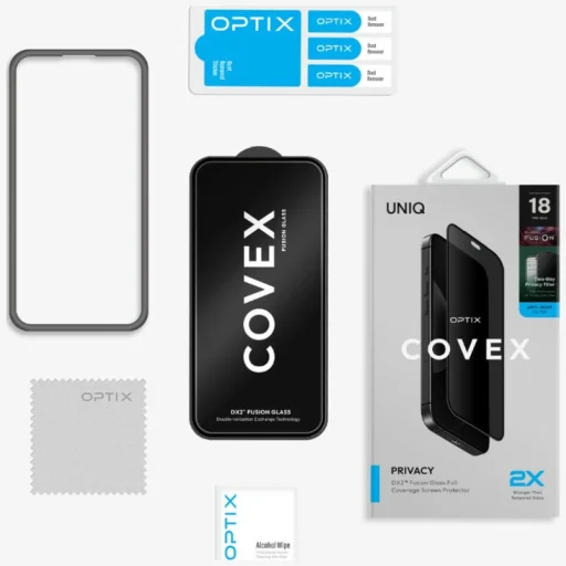 iPhone 18 Pro UNIQ Optix Covex Privacy DX2 privátne tvrdené sklo - 5