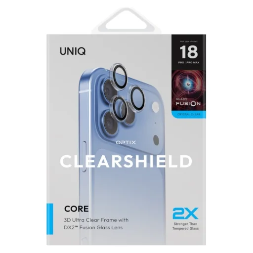 Apple iPhone 18 Pro / iPhone 18 Pro Max priehľadné ochranné sklo na šošovku fotoaparátu UNIQ Optix Clearshield Core DX2 - 5
