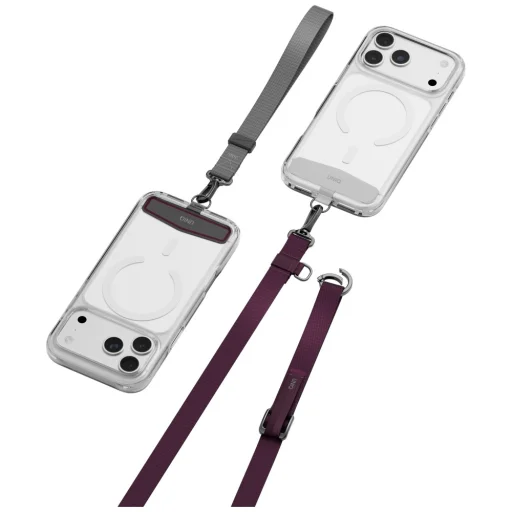 UNIQ Vista Flex 2-in-1 univerzálny remienok na telefón, bordovo-sivý - 5