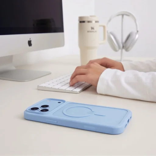 Apple iPhone 17 Pro / 18 Pro matné svetlomodré puzdro Tech-Protect Magmat MagSafe CC - 5