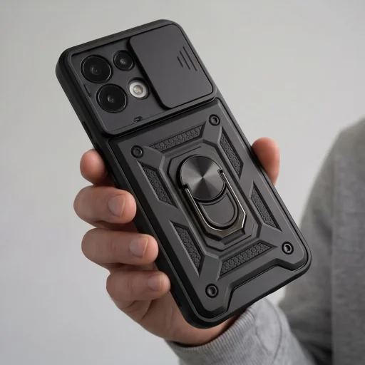 Xiaomi Redmi 17 4G / 5G čierne Tech-Protect CamShield Pro nárazuvzdorné puzdro s prsteňom a ochranou fotoaparátu - 9