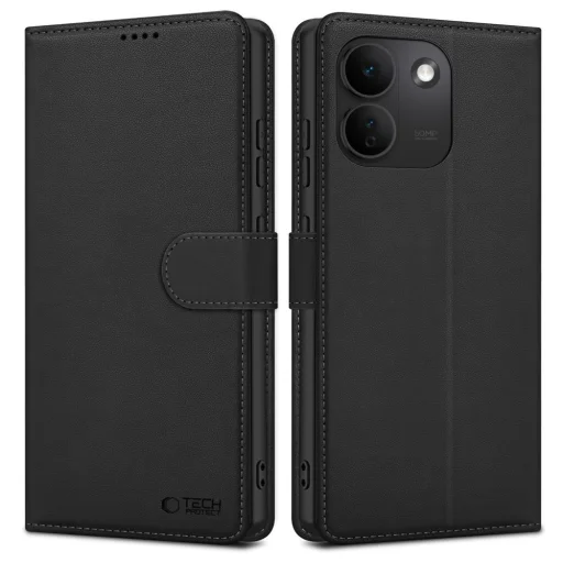 Xiaomi Redmi Note 17 Pro Max 5G matné čierne Tech-Protect Wallet knižkové peňaženkové puzdro - 1
