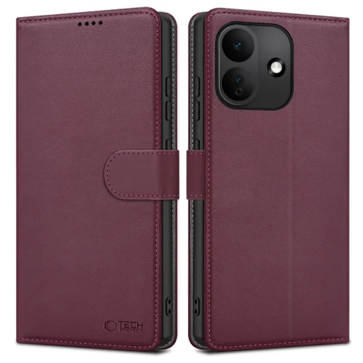 Xiaomi Redmi Note 17 Pro 5G bordové peňaženkové puzdro Tech-Protect Wallet - 1