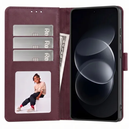 Xiaomi Redmi Note 17 Pro 5G bordové peňaženkové puzdro Tech-Protect Wallet - 2