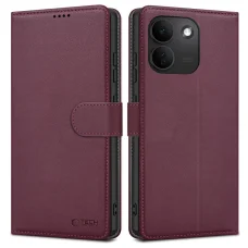 Xiaomi Redmi Note 17 Pro Max 5G bordové Tech-Protect Wallet peňaženkové puzdro s otváraním zboku