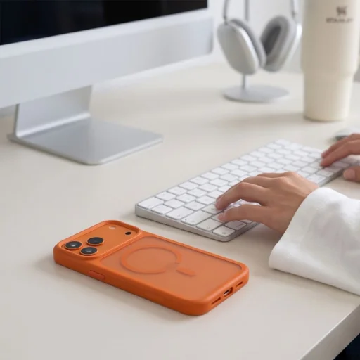 Apple iPhone 17 Pro Max / 18 Pro Max matný kozmicky oranžový Tech-Protect Magmat MagSafe CC zadný kryt - 6