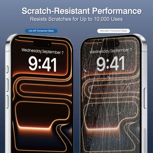 Apple iPhone 17 Pro a iPhone 18 Pro čierne Lito AR SE tvrdené ochranné sklo na displej - 5