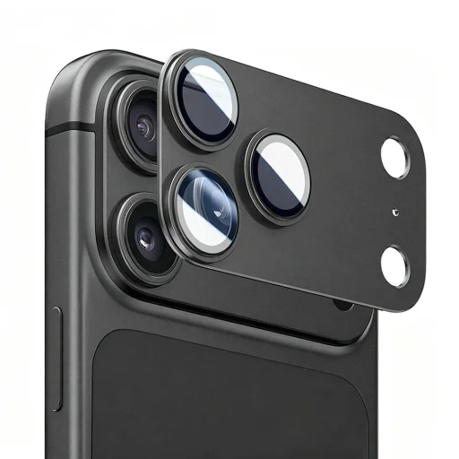 iPhone 18 Pro čierne Lito Crown Halo AR + AF tvrdené ochranné sklo na kameru - 1