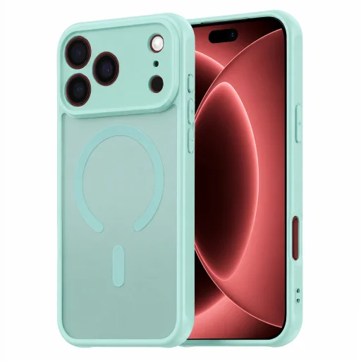  iPhone 18 Pro Max / iPhone 17 Pro Max mentazöld Techsuit HaloFrost II MagSafe tok - 1