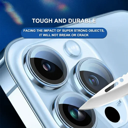 iPhone 18 Pro / iPhone 18 Pro Max Strieborné Lito S+ ochranné sklo na kameru - 5