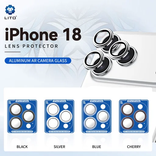 iPhone 18 Pro / iPhone 18 Pro Max Strieborné Lito S+ ochranné sklo na kameru - 6