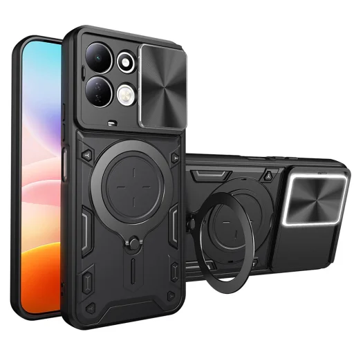  Xiaomi Redmi 17 4G fekete Techsuit CamGuard Pro tok gyűrűs tartóval - 2