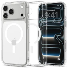 iPhone 18 Pro / 17 Pro priehľadný a biely kryt Spigen Ultra Hybrid MagSafe