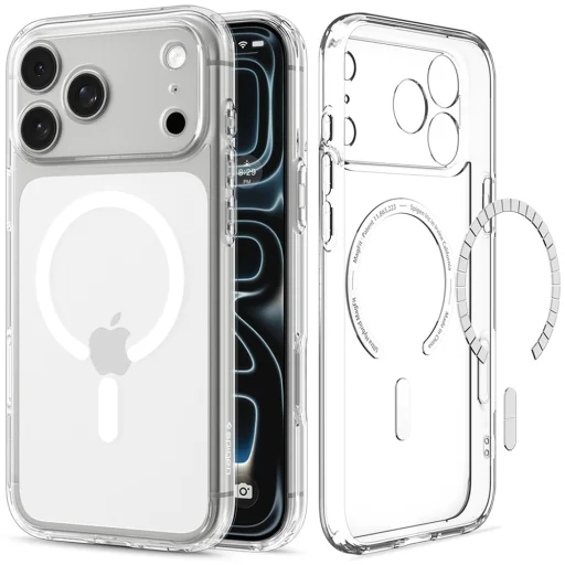 iPhone 18 Pro / 17 Pro priehľadný a biely kryt Spigen Ultra Hybrid MagSafe - 2