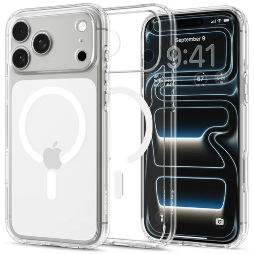 iPhone 18 Pro / 17 Pro priehľadný a biely kryt Spigen Ultra Hybrid MagSafe - 1