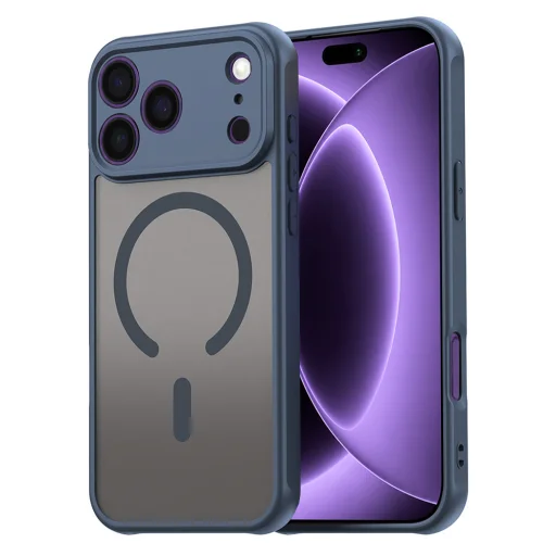 Apple iPhone 18 Pro / iPhone 17 Pro sötétkék Techsuit HaloFrost II MagSafe tok - 1