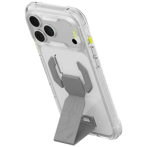 Apple iPhone 18 Pro / 17 Pro priehľadný ochranný kryt Skinarma Helio CE Grip Stand - 2