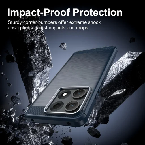 Motorola Edge 70 Max modrý silikónový obal Techsuit Carbon Silicone - 2