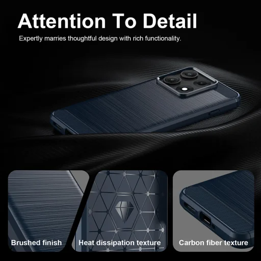 Motorola Edge 70 Max modrý silikónový obal Techsuit Carbon Silicone - 6