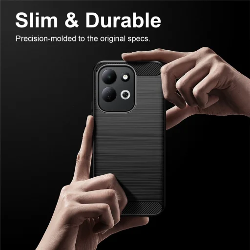 Xiaomi Redmi 17 4G čierne Techsuit Carbon Silicone nárazuvzdorné silikónové puzdro - 2