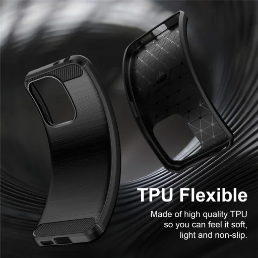 Xiaomi Redmi 17 4G čierne Techsuit Carbon Silicone nárazuvzdorné silikónové puzdro - 4