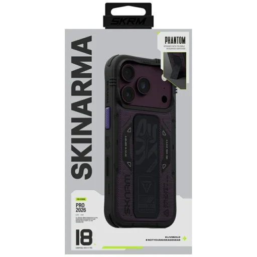 iPhone 18 Pro / iPhone 17 Pro bordové puzdro SKINARMA Phantom MagSafe so stojanom a úchytom - 8