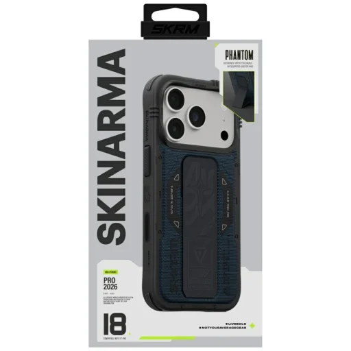  iPhone 18 Pro / 17 Pro kék Skinarma Phantom MagSafe állványos tok - 8