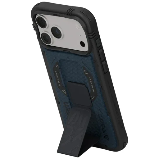 Modré puzdro Skinarma Phantom MagSafe so stojanom pre iPhone 18 Pro / 17 Pro - 6