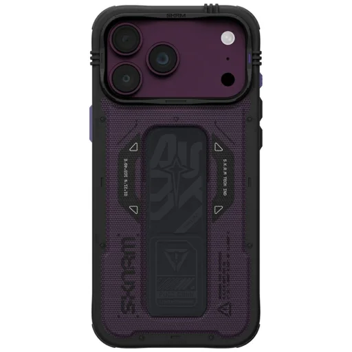 iPhone 18 Pro Max / 17 Pro Max bordové ochranné puzdro Skinarma Phantom MagSafe so stojanom Grip Stand - 1