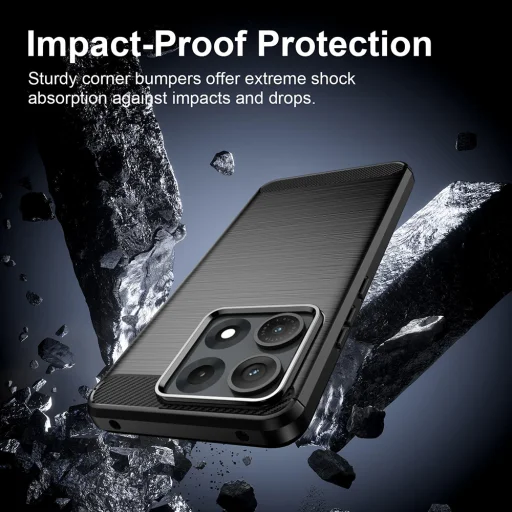Čierne puzdro Techsuit Carbon Silicone pre Motorola Edge 70 Max - 4