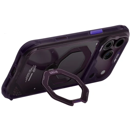 iPhone 18 Pro Max / 17 Pro Max bordové puzdro Skinarma Saturn MagSafe s 360° otočným stojanom - 3
