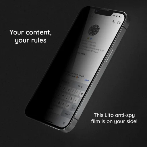 iPhone 18 Pro Čierne Lito HD Pro Privacy tvrdené sklo - 5