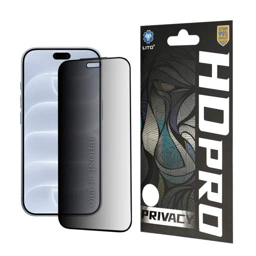 iPhone 18 Pro Čierne Lito HD Pro Privacy tvrdené sklo - 1